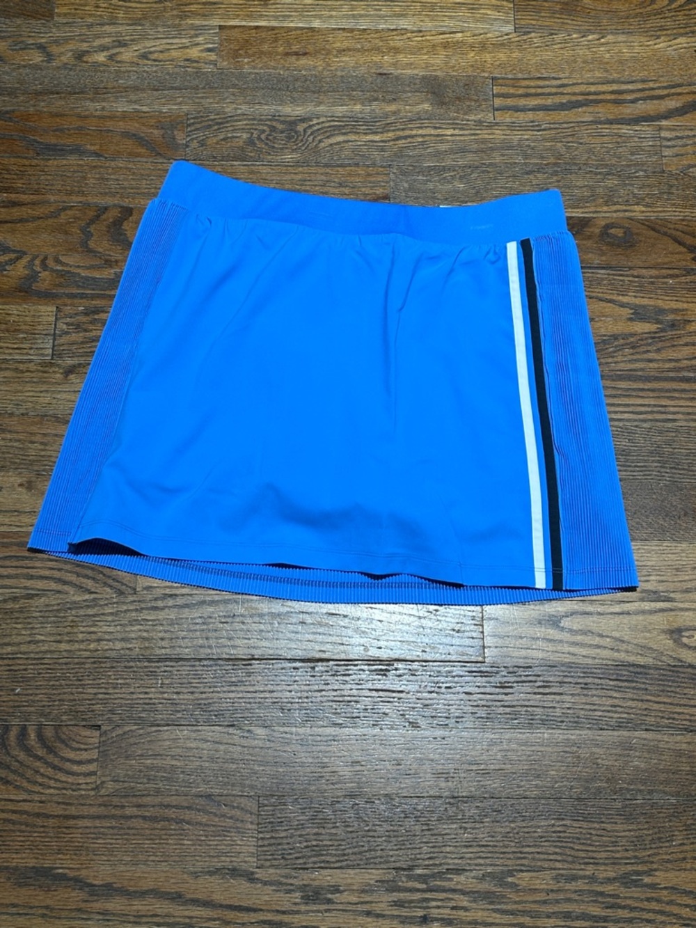 Pleated Bright Blue Athletic Skort with Stripe Detail